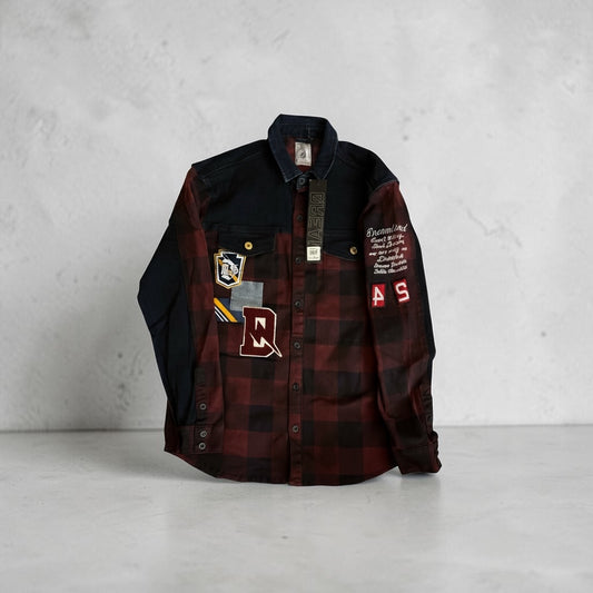 Dreamland “Never Sleep” Plaid and Denim Over-shirt/Jacket