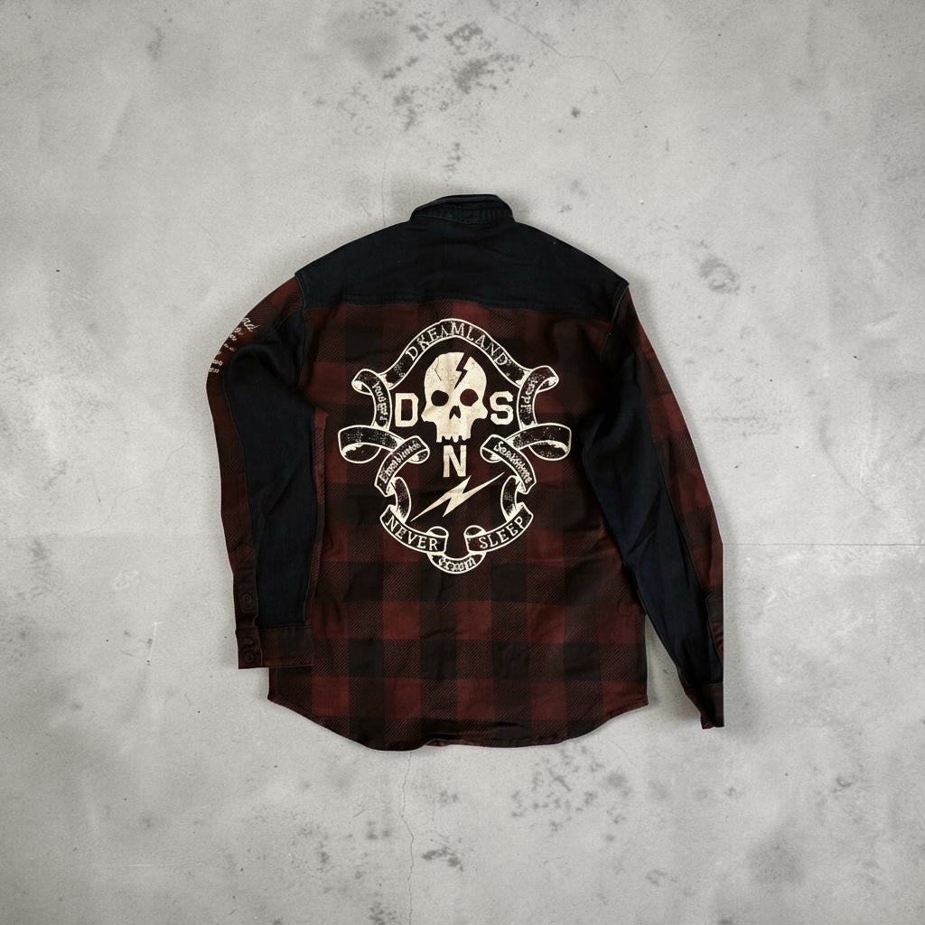 Dreamland “Never Sleep” Plaid and Denim Over-shirt/Jacket